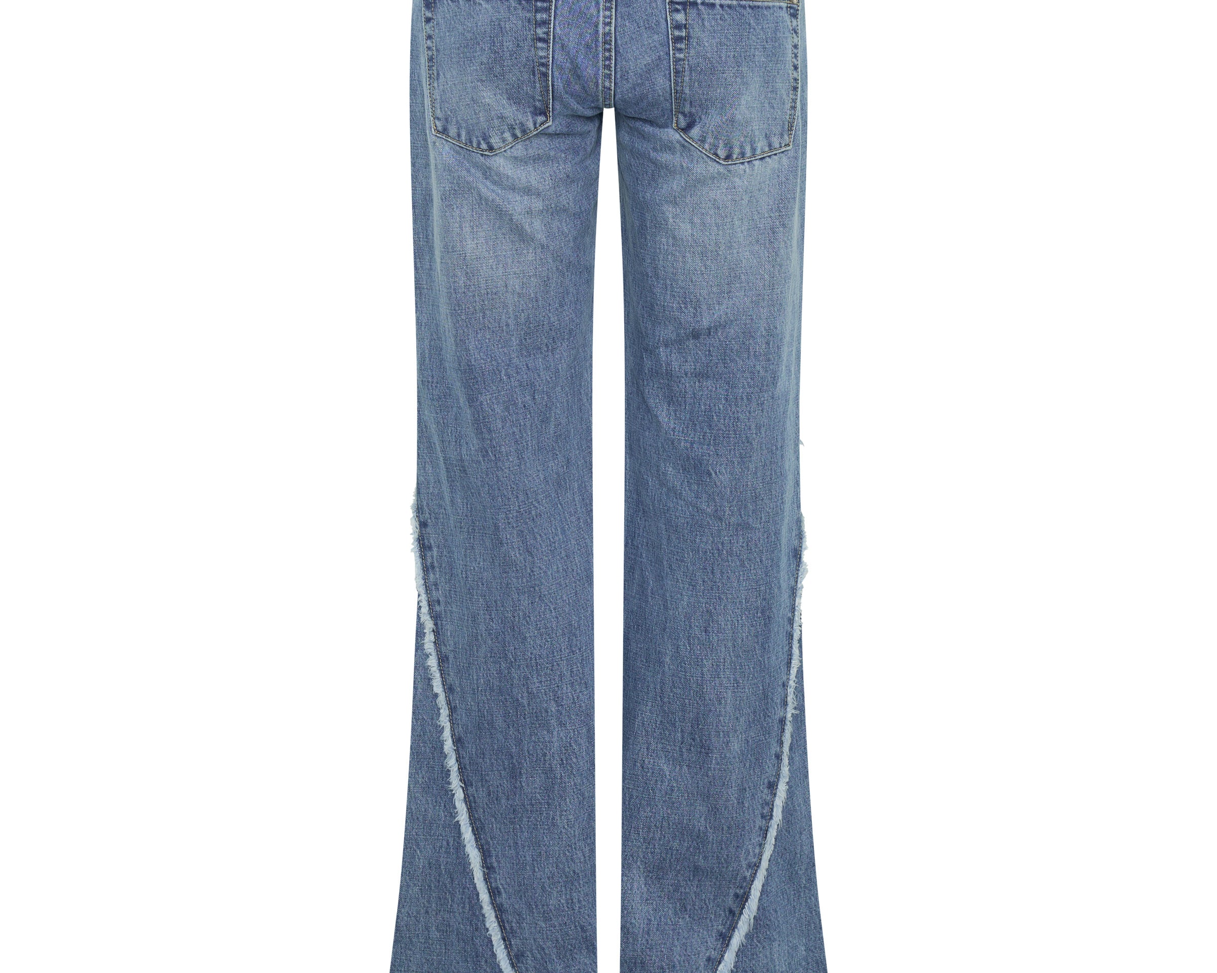 Johnnies Low Waist Wide Leg Flared Denim Jeans - Pretty Blue