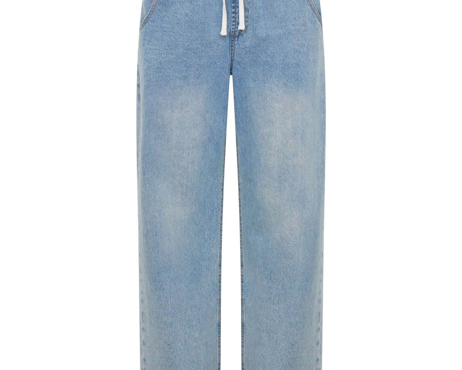 Roadhouse Mid Waist Wide Leg Drawstring Denim Jean - Riviera Blue