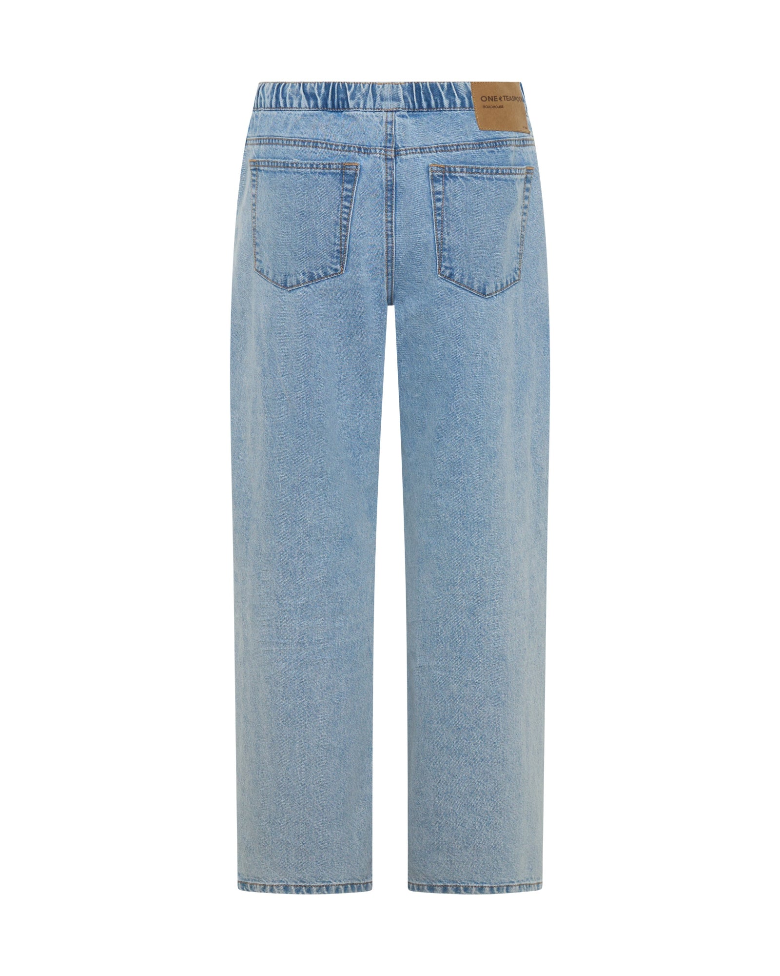 Roadhouse Mid Waist Wide Leg Drawstring Denim Jean - Riviera Blue