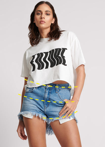 Bonitas High Waist Denim Shorts - Arctic Blue
