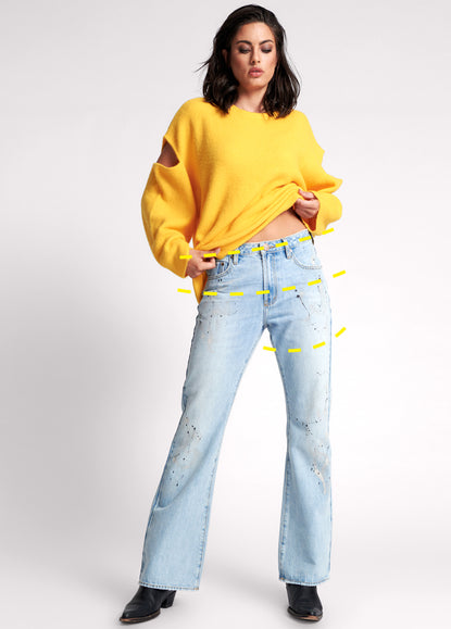 Charlie High Waist Flared Denim Jeans - Super Khaki