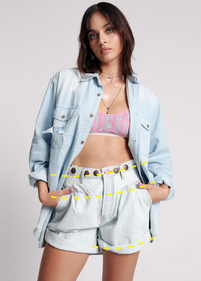 Streetwalkers High Waist 80S Fit Denim Shorts - Casanova
