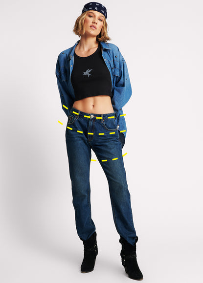 Truckers Low Waist Straight Leg Denim Jeans - Le Surf