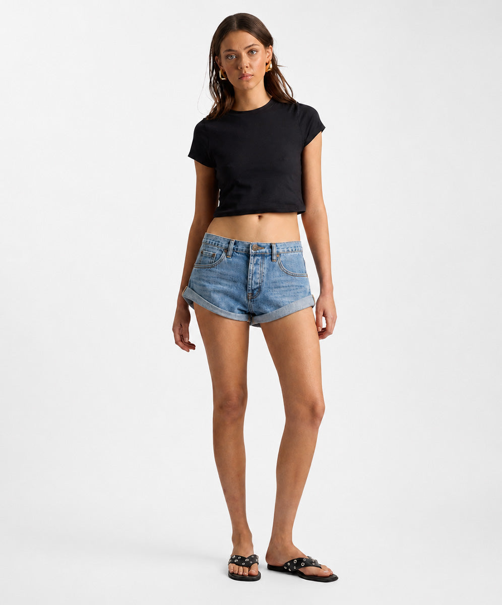 Bandits Low Waist Denim Shorts - Cobaine Blue | One Teaspoon USA